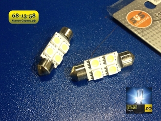 Светодиодная лампа в подсветку салона Т10-4 диода